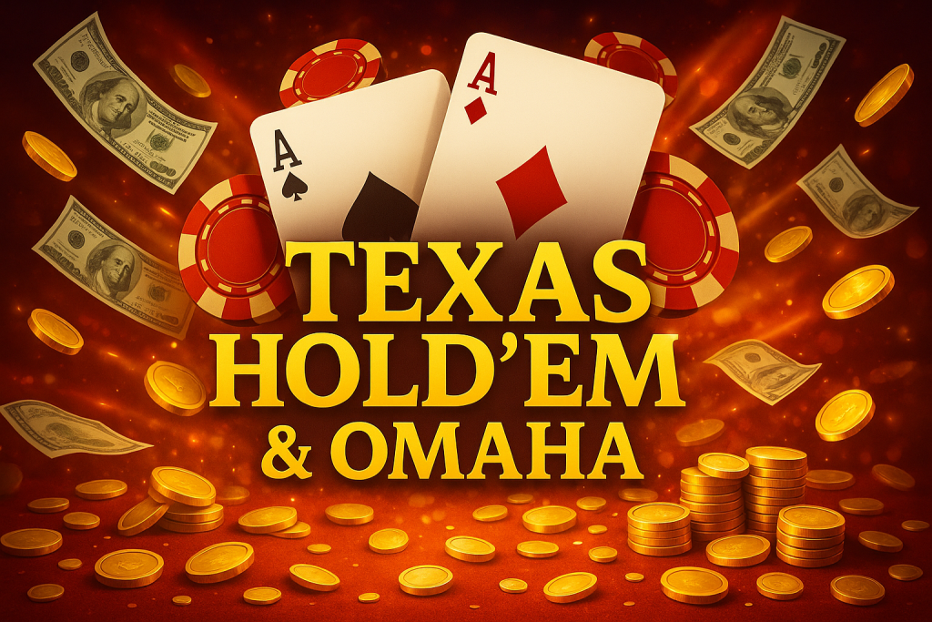 Texas Hold’em & Omaha 123HERO – Hai Biến Thể Poker Hấp Dẫn Nhất